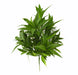 The Mixed Green Ruscus Bush – Plastic Leaves, 16 inches tall with 21 stems (E66261617), features vibrant pointed green leaves in a dense cluster, ideal as wreath greenery filler and shown isolated on a white background.