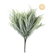 The Frosted Sage Bead Grass Bush (7 stems, 15") is perfect as a UV-protected greenery filler for wreath making. Plastic leaves ensure long-lasting, sun-resistant décor.