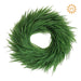A 28" Dark Green UV Protected Deluxe Bead Grass Wreath (E66262320) with dense, fern-like foliage is shown on a white background. A UV protection symbol highlights its lasting freshness.