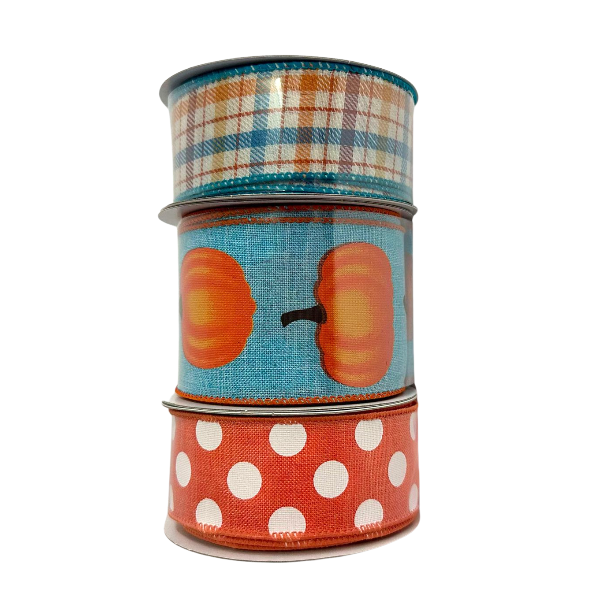 Fall Turquoise Pumpkin 3 Ribbon Bundle — Trendy Tree