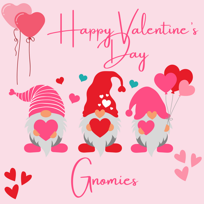 10" Happy Valentine's Day Gnomies Square Metal Sign TT-067