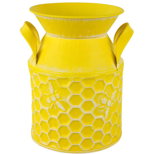 7"H X 5"Dia Embossed Honeycomb Milk Can 2 Asst: Yellow,Mustard KE233899