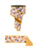The 2.5X10YD Multi Yellow Honeycomb Bees/Fused Ribbon LX1025 features a vibrant yellow bee and honeycomb pattern with wired edges, showcasing bees and hexagonal shapes in delightful orange and white, elegantly displayed both vertically and horizontally.