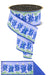 The 2.5X10YD Multi Blue Bluebonnets/Fused LX1037 ribbon features a captivating bluebonnet pattern on a multi-blue background, with vibrant blue edges that stand out against the white backdrop.