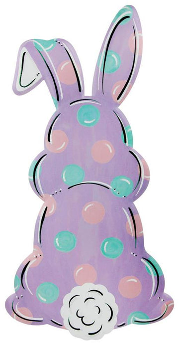 Bunny Bottom Sign and Ribbon Bundle Lavender Polka Dots
