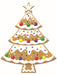 The 12.5 Tan White Red Green Purple and Yellow Metal Gingerbread Tree (MD1662H7) features a Christmas tree shape adorned with festive colors—a perfect holiday decoration to brighten your Christmas décor.