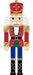 12 x 4 Red White and Gold Traditional Nutcracker (MD167027) featuring a military-style uniform, blue pants, black boots, tall red hat, white hair and beard, and a wide smiling mouth with teeth.