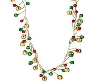 62" Glitter Mix Vp Ball Garland Red And Green and Gold MTX63864