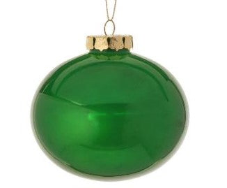 4" "Glass Look" Plastic Ball Ornament Green MTX65642