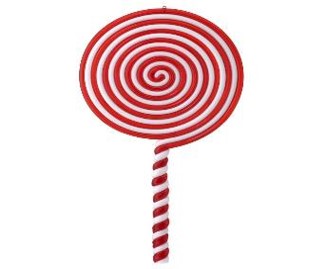 12" Acrylic Lollipop Ornament Red And White MTX67895