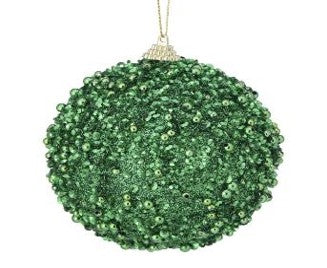 100Mm Glitter Ball Ornament Green MTX69684