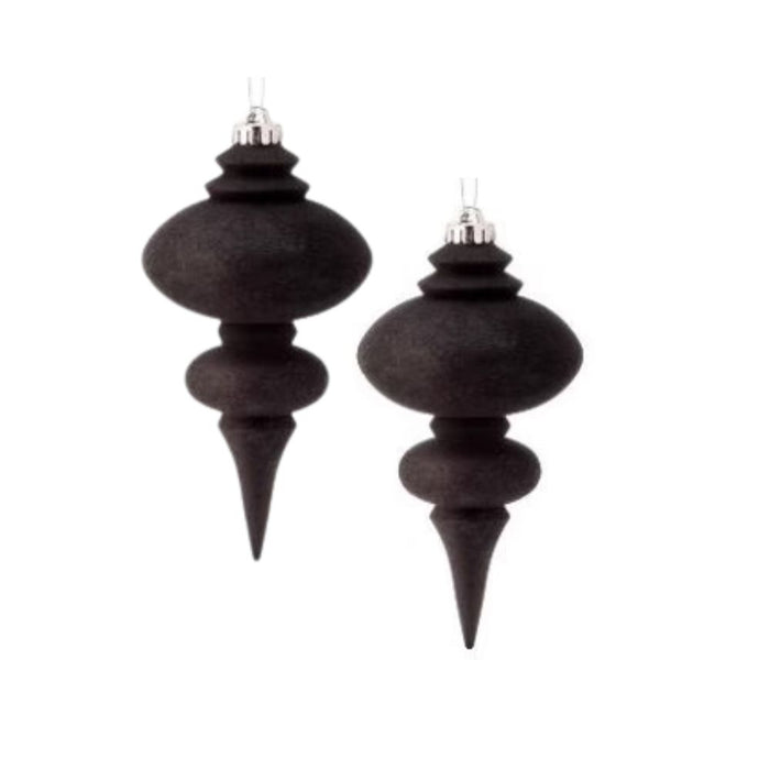 10" Vp Frosted Finial box of 2 Black MTX70623