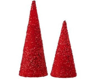 18-24" Sequin Cone Tree Set of 2 Red MTX71988