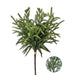 The 17" Real Touch Norfolk Pine Bundle MTX75601SGGR features dense green needle-like leaves with a tan band at the base; an inset shows the detailed, realistic Real Touch foliage texture.