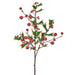 The 31" Green and Red Pacific Northwest Holly with Berries Spray MTX76027 features spiky-edged green leaves and clusters of bright red berries on brown stems, isolated against a white background.