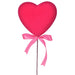 The 18 Hot Pink Flocked Solid Heart Pick (MTX77056HP), featuring a plush heart and shiny pink ribbon bow, stands out against a white background.