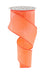 The 2.5X10YD Orange Cross Hatch Ribbon NR101020 spirals downward from its circular reel, featuring a lightweight, translucent texture with a subtle cross hatch pattern, ready to lend elegance to any project.