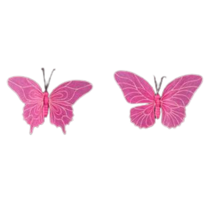 2 Assorted 15.75" L X 10.75" Purple Pink Yellow Turquoise   Butterfly With Clip 15.75"Lx10.75"H Butterfly W/Clip   MB983099