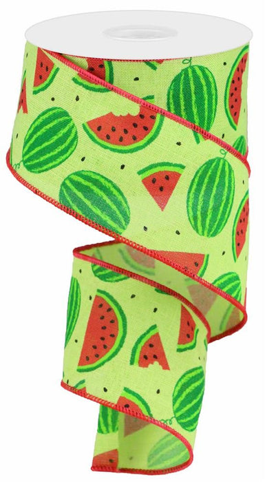2.5"X10Yd Watermelon Slices On Royal Bright Green Red Pink Green And Black RG0199209