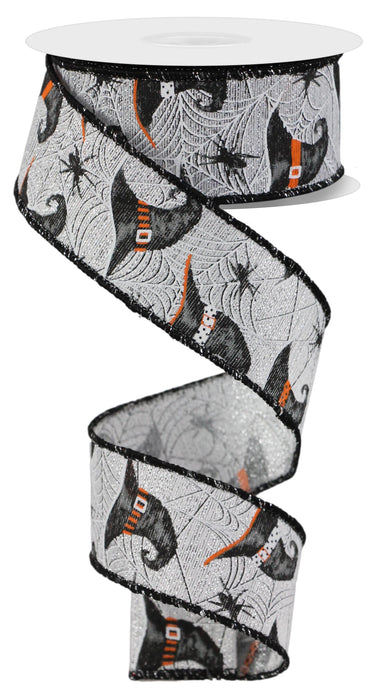 1.5"X10Yd Witch Hats And Spiders Silver/Grey/Orange RGE153326