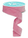 A spool of 1.5X10YD light pink deluxe velvet/satin backing ribbon, model RGE165815, unspools in a spiral with a white and turquoise label on top, offering a soft texture and slightly shiny appearance.