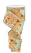 A 2.5x10yd ribbon in tan, light orange, and light sage with pumpkins, gourds, and leaves—RGE1987J1—ideal for adding festive autumn charm to your decor.