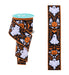 A 2.5x10yd White Black Orange Halloween Damask Ribbon (RGF1688GG) with orange edges displays white ghosts, orange pumpkins, black bats, and orange swirls in a repeating pattern; ribbon is partially unrolled for close-up view.