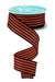 The 1.5 x 10Yd Dark Orange/Black Glitter Vertical Stripe Ribbon (RGF1970P2) features bold stripes and black edges, perfect for adding a festive, decorative touch to any celebration.