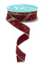 A spool of 7/8X10YD Wine Gold Brown Copper Glitter Stripe W/Confetti Dots Ribbon (RGF799272), partially unrolled and curled, is displayed against a white background.