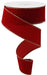 The 1.5 x 10YD Red Outdoor Velvet Ribbon RL1954PT with gold-stitched edges unravels in a spiral on a white background, offering an elegant touch ideal for outdoor displays.