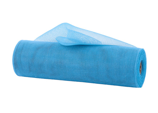 A 10.25X10Yd Smoke Blue Fine Weave Mesh RY5000AH roll is partially unrolled and displayed on a white background.