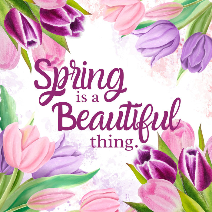 10" Trendy Tree Spring is a Beautiful Thing Square Metal Sign TT-083