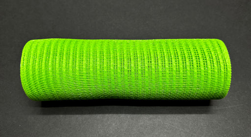 A Lime Breeze Solid Mesh 10"X10Y XB240710-09 roll lies horizontally on a dark surface.