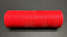 A roll of Red Breeze Solid Mesh, 10"X10Y XB240710-12, is positioned horizontally against a dark background, highlighting its textured and woven appearance.