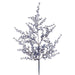 The 23 Navy Blue and Gold Brushed Seed Spray XS8672A8 features slender branches with clustered navy blue berries, ideal for elegant floral decor against a white background.