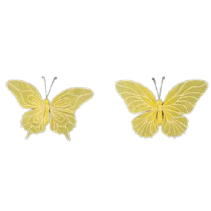 2 Assorted 15.75" L X 10.75" Purple Pink Yellow Turquoise   Butterfly With Clip 15.75"Lx10.75"H Butterfly W/Clip   MB983099