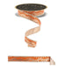 7/8" orange ribbon with gold foil leaf garland design and gold edging, perfect for fall crafts – available at Trendy Tree.