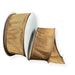 1.5-inch brown faux dupioni wired ribbon on a 10-yard roll for wreaths, bows, garlands, and seasonal decorating.