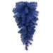 The 24" Royal Blue Artificial Pine Teardrop Swag (82298-BL) features a cluster of artificial blue pine branches arranged in a teardrop shape, making it an ideal choice for Christmas decorating or custom wreath projects.