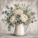 Cream florals eucalyptus pitcher metal sign 10 inch wreath accent neutral farmhouse decor Trendy Tree TTE-434