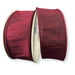 Two spools of 1.5" Burgundy Faux Dupioni Wired Ribbon (10 yards each, item 72434-09-10), featuring a deep red hue with a subtle sheen and wound on round cardboard cores, are displayed against a white background. This ribbon is ideal for elegant gift wrapping, floral arrangements, or special event décor.