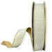 Ivory velvet wired ribbon with champagne glitter back, 1 inch by 10 yards.