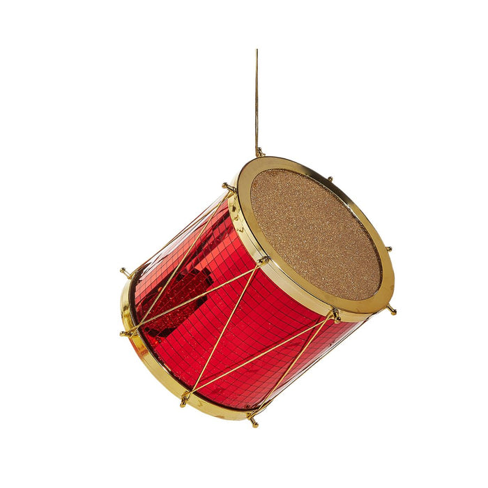Add festive charm to your holiday décor with the Red & Gold Christmas Drum Ornaments – available in 3 sizes (RAZ 4516726). These shiny red and gold drum ornaments feature glittery gold tops and hang from a thin string—perfect for brightening up any celebration.