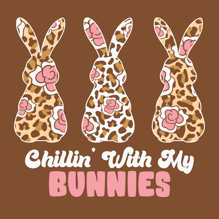 10" Trendy Tree Chillin With My Bunnies Square Metal Sign TT-087