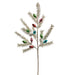 The 32″ Multicolor Light Bulb Tinsel Spray from RAZ Jingle & Joy (F4606785) features sparse branches with silver tinsel needles and is adorned with vintage-style, colorful bulb-shaped ornaments in red, green, and blue, reminiscent of classic Christmas spray décor and displayed against a plain white background.