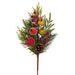 A sparkling holiday accent from the RAZ Enchanted Forest Collection, the 19″ Iced Mixed Fruit Pick (F4625341) features pine needles, red berries, artificial apples and pear, and a pine cone—all elegantly dusted with glitter on a brown stem. Perfect for adding festive charm and shimmer to your Christmas arrangements.