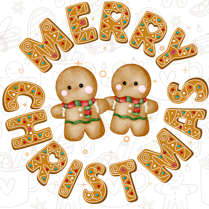 10" Trendy Tree Merry Christmas Gingerbread Round Metal Sign TT-055