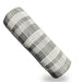 The 10" Gray & White Fuzzy Plaid Mesh (XB235810-51) features a cylindrical roll of gauzy mesh with a gray and white plaid pattern on a white background—perfect for wreath decorating.
