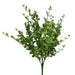 Green plastic boxwood bush with 7 stems and small round leaves, 19 inches tall