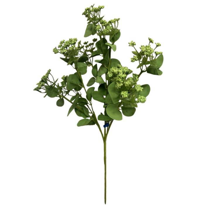 A 20" Green Queen Anne Lace Spray (27011IEI) featuring delicate green stems and clustered buds. Available at Trendy Tree